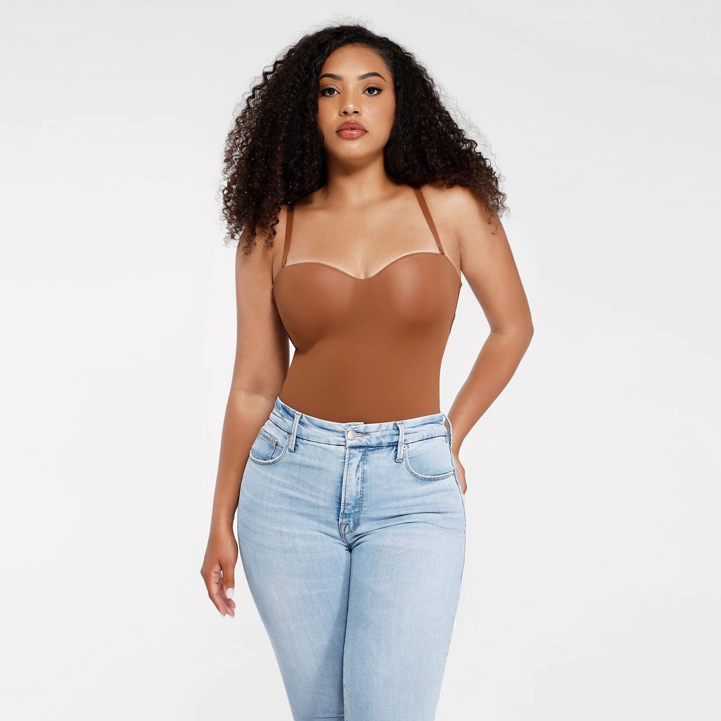 Brown Strapless Bodysuit