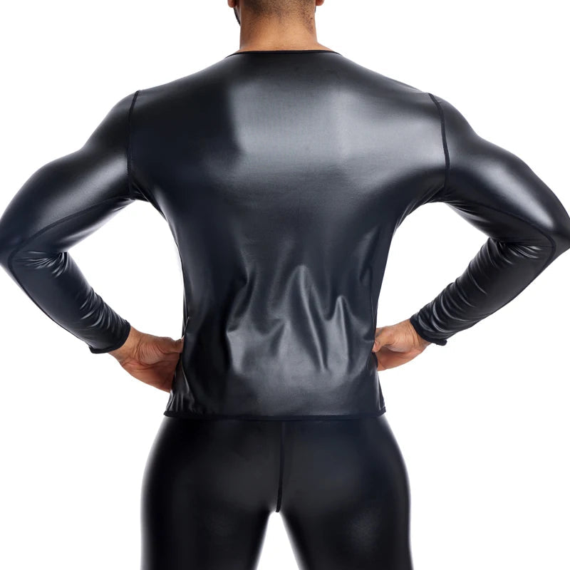Men's Faux Leather T-shirt