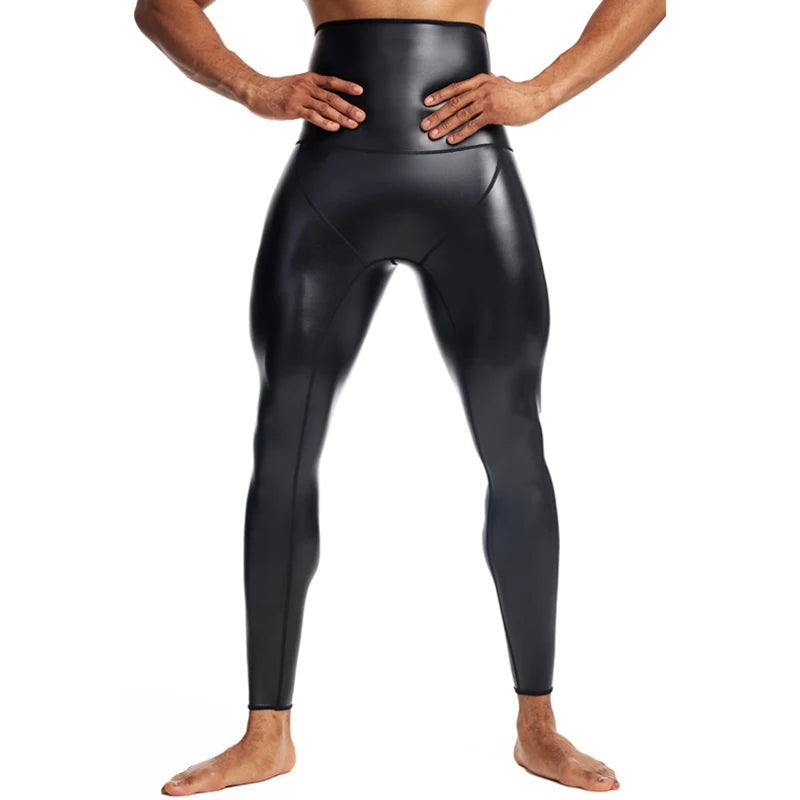 Men's High Waist Faux Leather Pants