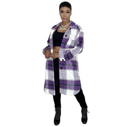 Elegant Checkered Coat