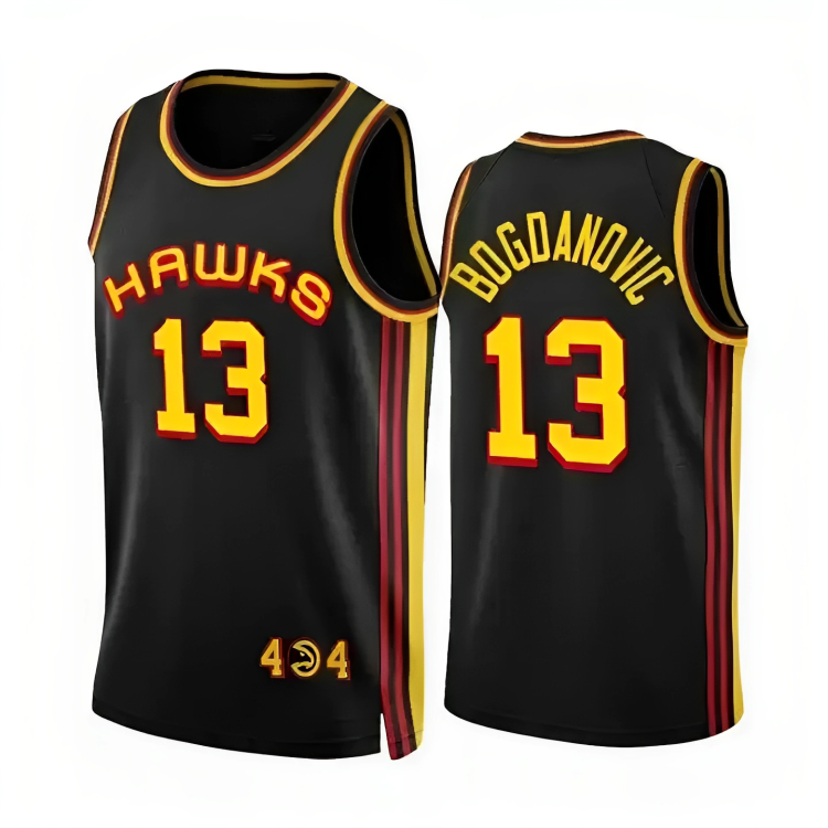 Men's Atlanta Hawks Bogdan Bogdanović Black Jersey