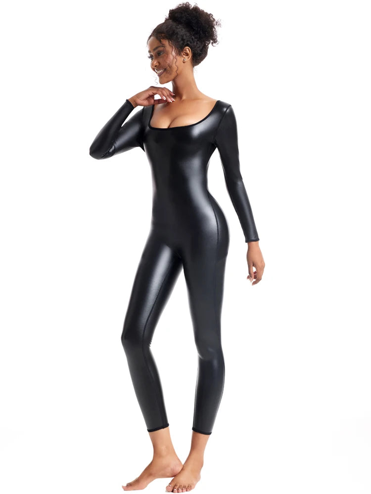 Faux Leather Suit