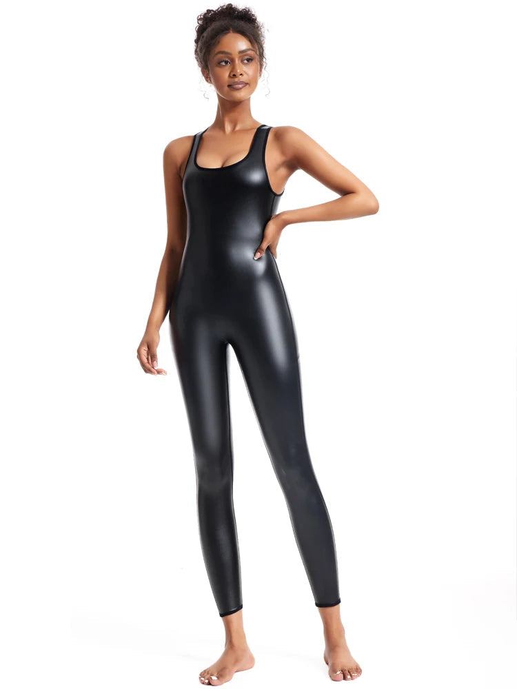 Faux Leather Suit