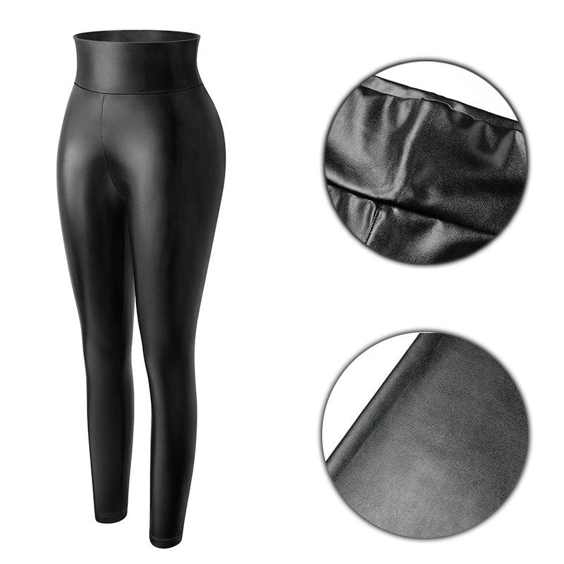 High Waist Faux Leather Leggings Shapers Corp