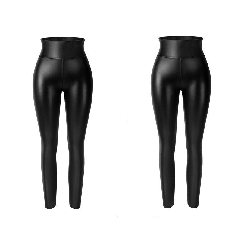 High Waist Faux Leather Leggings Shapers Corp