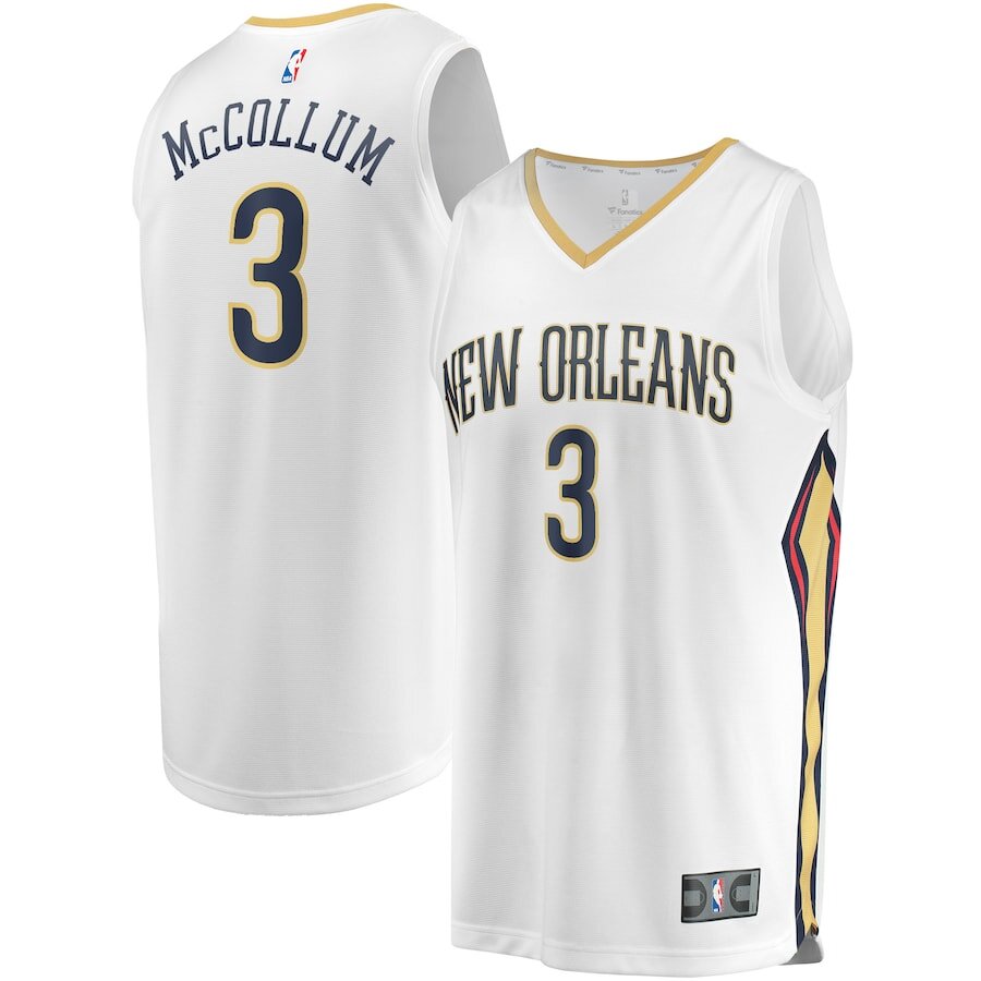 Men's New Orleans Pelicans CJ McCollum White Jersey