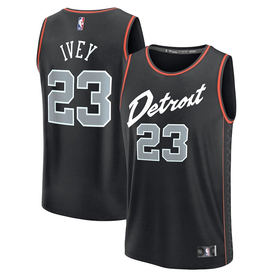 Men's Detroit Pistons Jaden Ivey Black Jersey