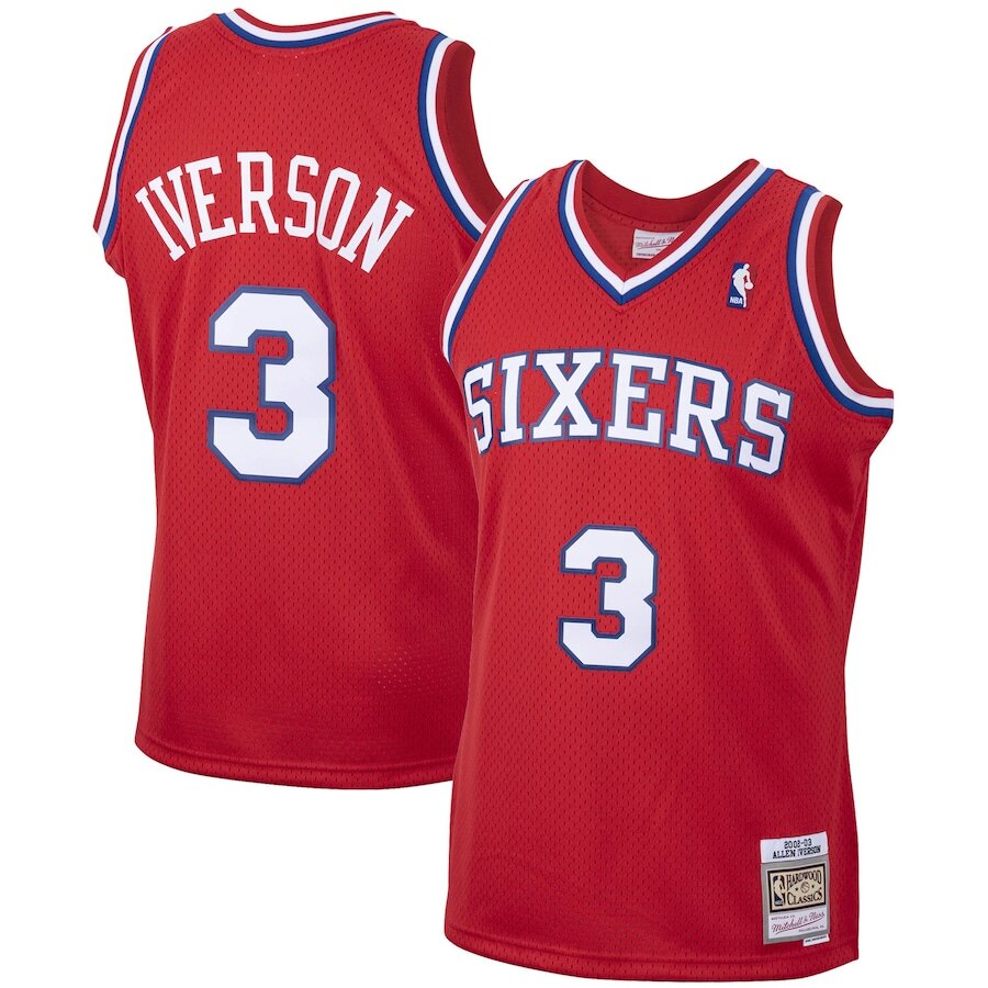 Men's Philadelphia 76ers Allen Iverson Red Jersey