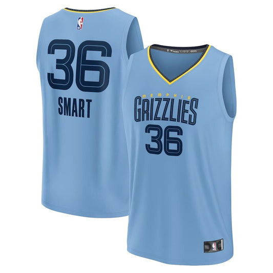 Men's Memphis Grizzlies Marcus Smart Light Blue Jersey