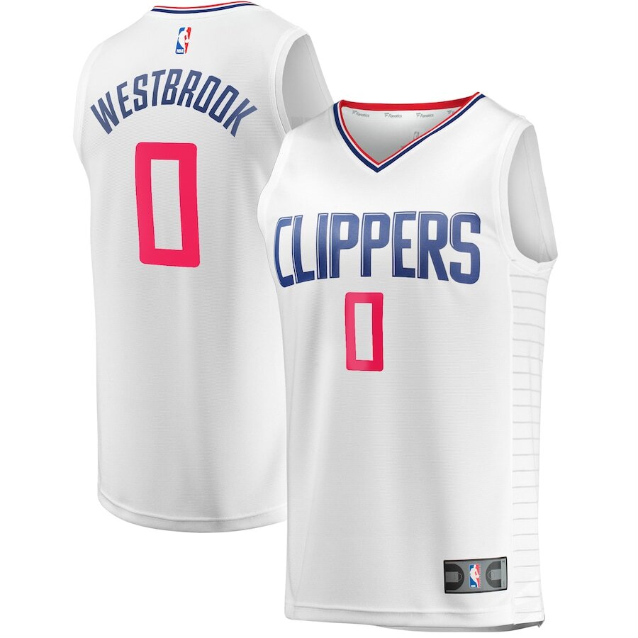 Men's LA Clippers Russell Westbrook White Jersey