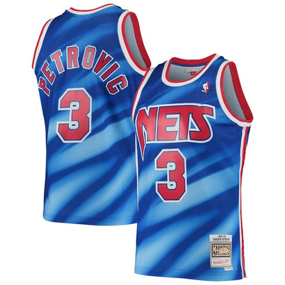 Men's New Jersey Nets Drazen Petrovic Blue Jersey