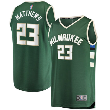 Men's Milwaukee Bucks Wesley Matthews Hunter Green Jersey