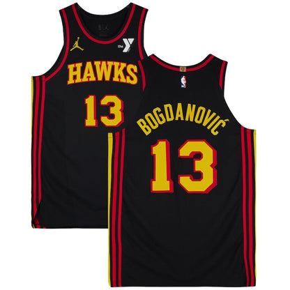 Men's Atlanta Hawks Bogdan Bogdanovic Black Jersey