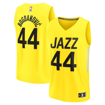 Men's Utah Jazz Bojan Bogdanovic Yellow Jersey