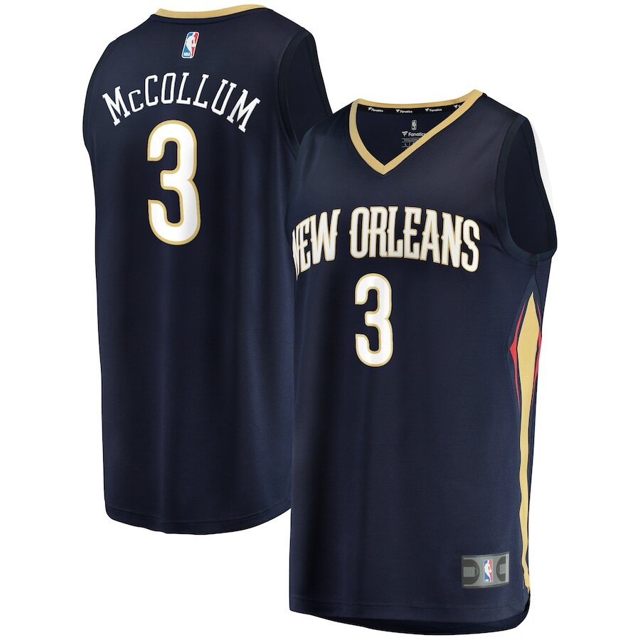 Men's New Orleans Pelicans CJ McCollum Navy Jersey