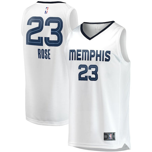 Men's Memphis Grizzlies Derrick Rose White Jersey