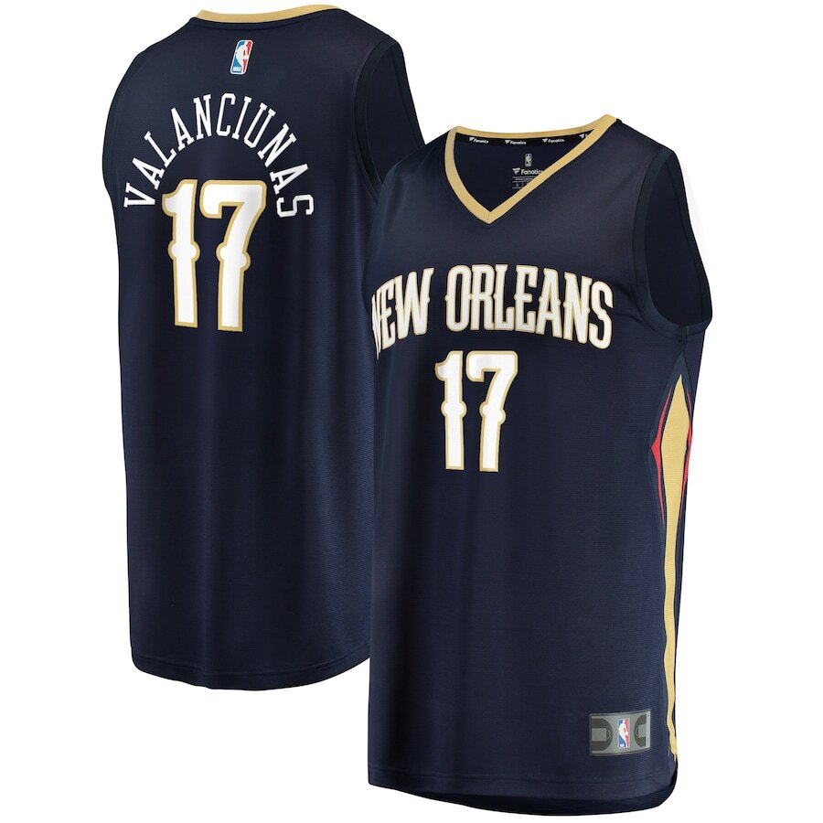 Men's New Orleans Pelicans Jonas Valanciunas Navy Jersey