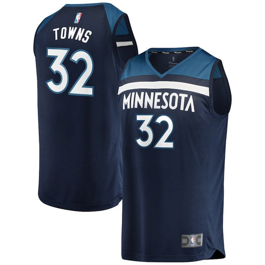 Men's Minnesota Timberwolves Karl-Anthony Towns Navy Jersey