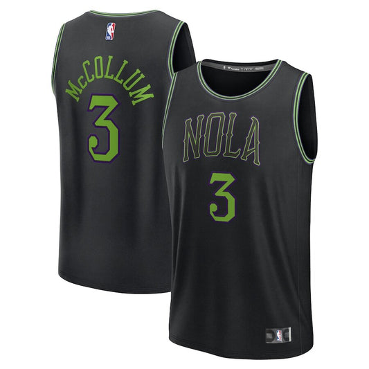 Men's New Orleans Pelicans CJ McCollum Black Jersey