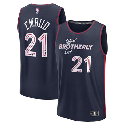 Men's Philadelphia 76ers Joel Embiid Navy Jersey