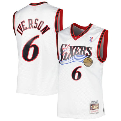 Men's Philadelphia 76ers Allen Iverson White Jersey