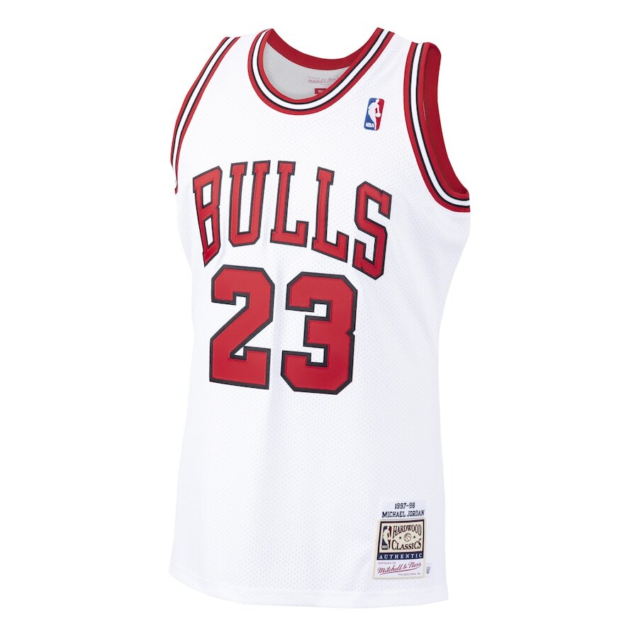 Men's Chicago Bulls Michael Jordan White Jersey