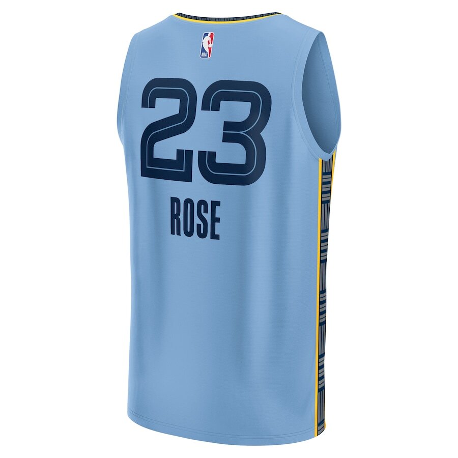 Men's Memphis Grizzlies Derrick Rose Light Blue Jersey