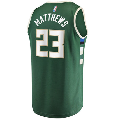 Men's Milwaukee Bucks Wesley Matthews Hunter Green Jersey