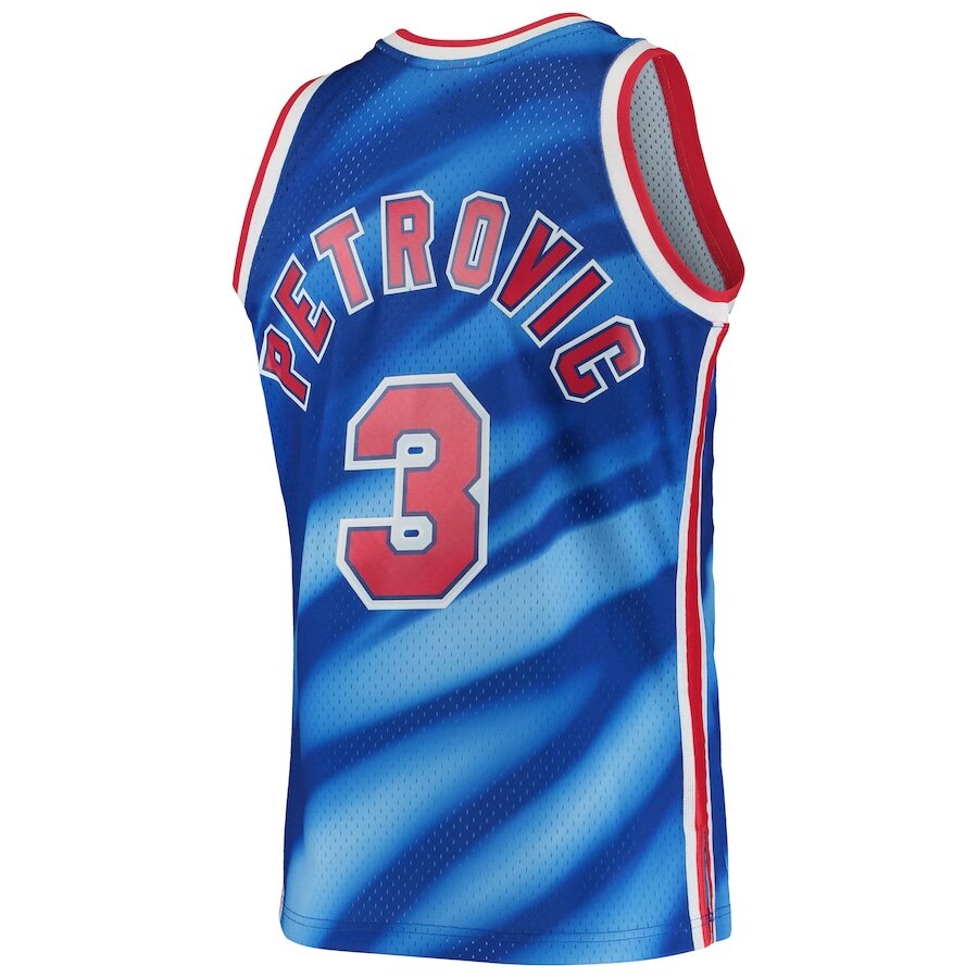 Men's New Jersey Nets Drazen Petrovic Blue Jersey