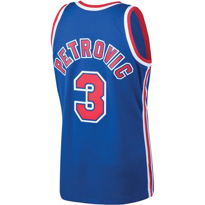 Men's New Jersey Nets Drazen Petrovic Royal Jersey