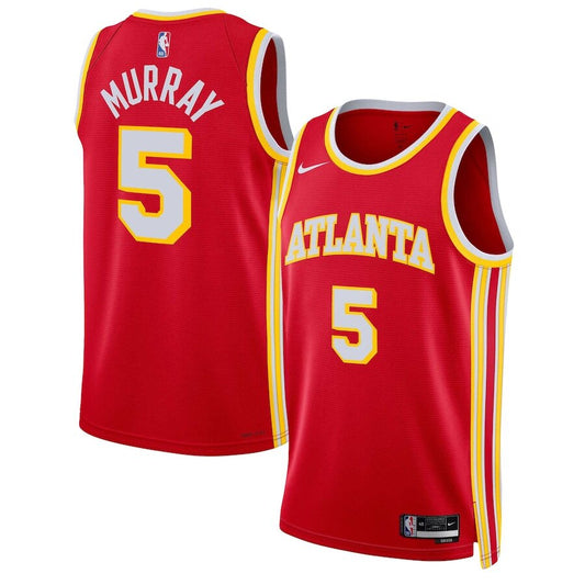 Men's Atlanta Hawks Dejounte Murray Red Jersey