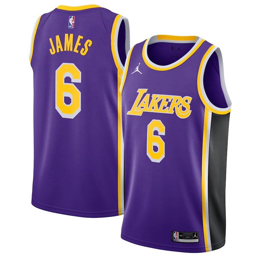 Men's Los Angeles Lakers LeBron James Purple Jersey