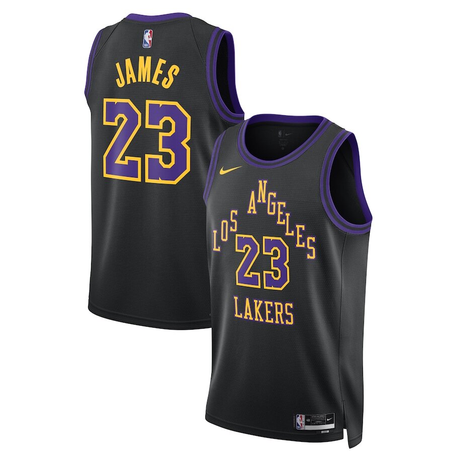 Men's Los Angeles Lakers LeBron James Black Jersey