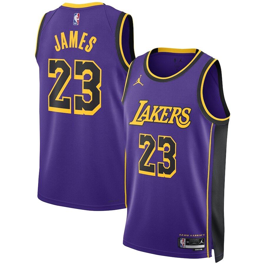 Men's Los Angeles Lakers LeBron James Purple Jersey