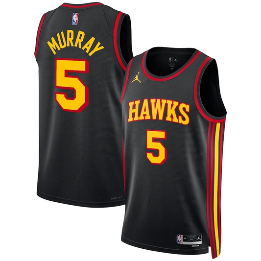 Men's Atlanta Hawks Dejounte Murray Black Jersey