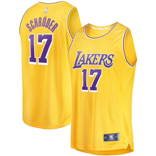 Men's Los Angeles Lakers Dennis Schroder Gold Jersey