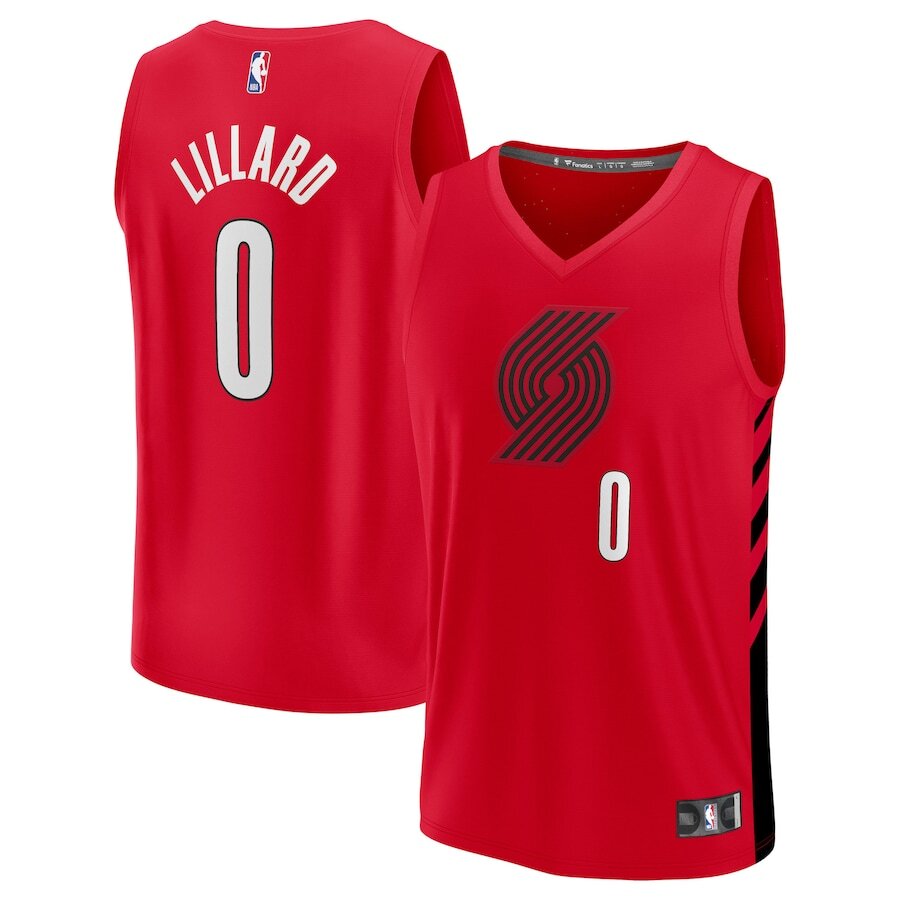 Men's Portland Trail Blazers Damian Lillard Red Jersey