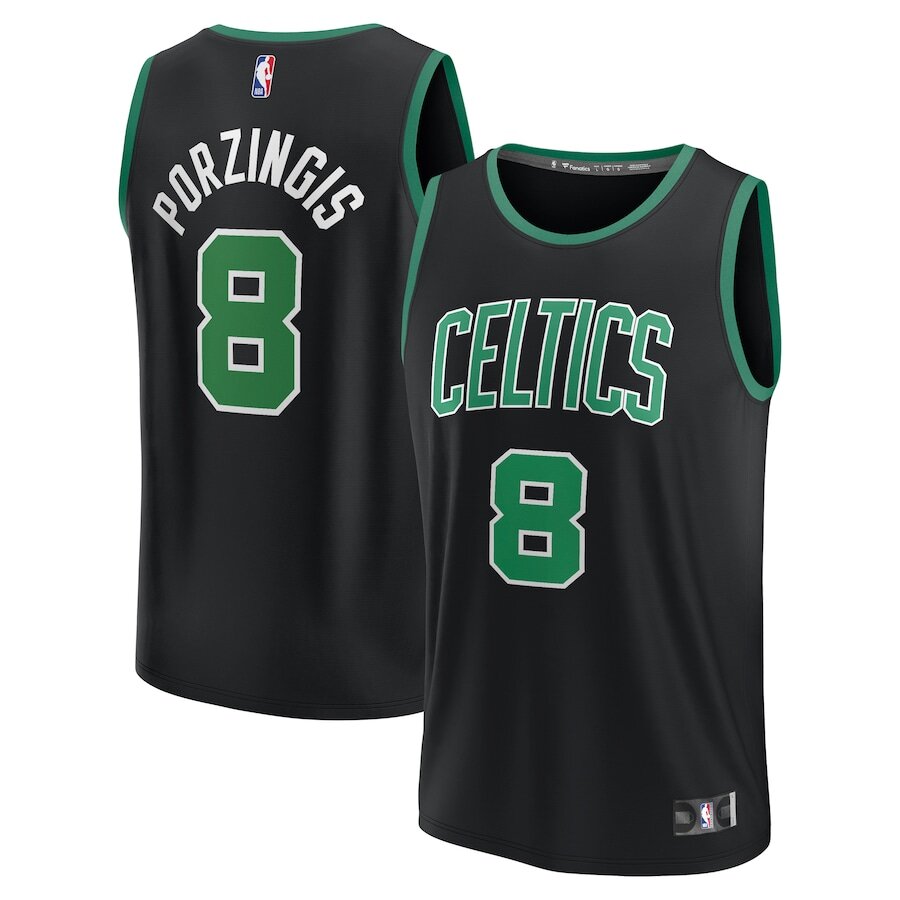 Men's Boston Celtics Kristaps Porzingis Black Jersey