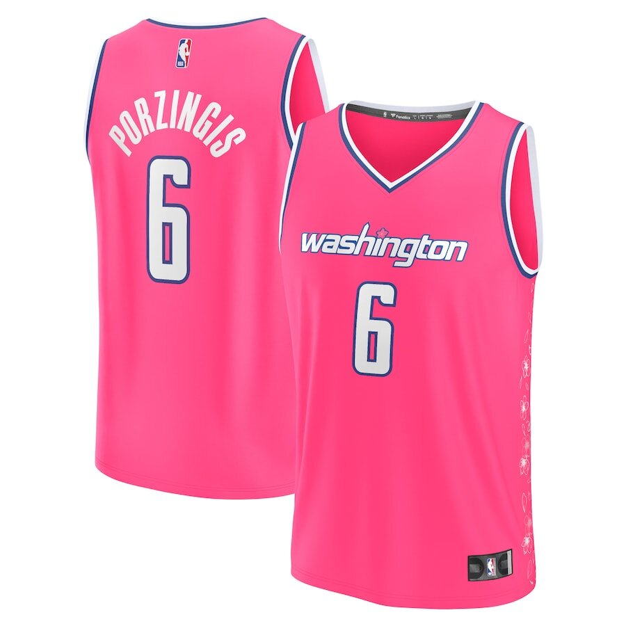 Men's Washington Wizards Kristaps Porzingis Pink Jersey