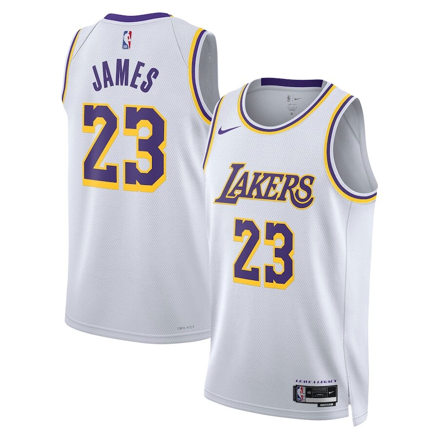 Men's Los Angeles Lakers LeBron James White Jersey