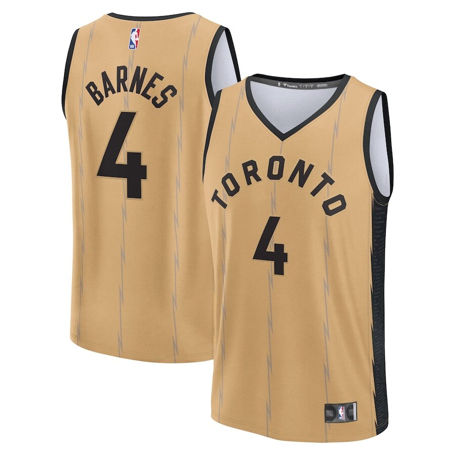 Men's Toronto Raptors Scottie Barnes Gold Jersey