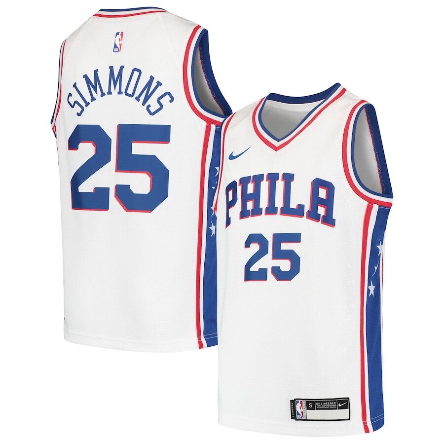 Men's Philadelphia 76ers Ben Simmons White Jersey