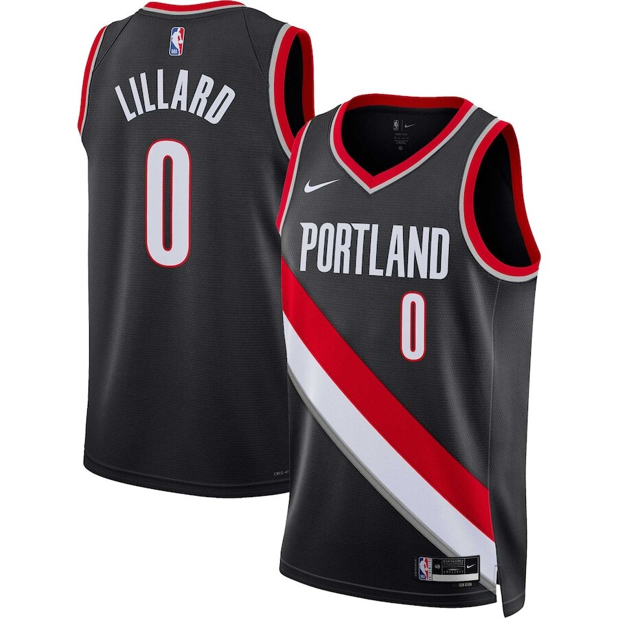 Men's Portland Trail Blazers Damian Lillard Black Jersey