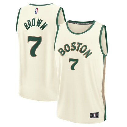 Jaylen Brown Boston Celtics Cream Jersey - Men