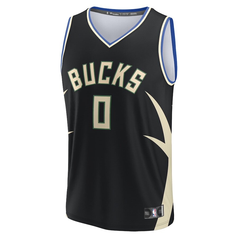 Men's Milwaukee Bucks Damian Lillard Black Jersey