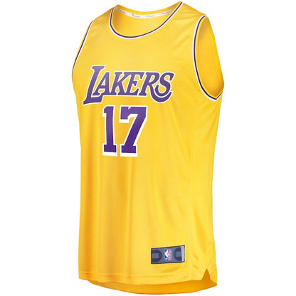 Men's Los Angeles Lakers Dennis Schroder Gold Jersey