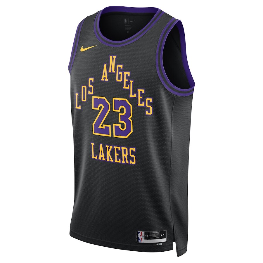 Men's Los Angeles Lakers LeBron James Black Jersey