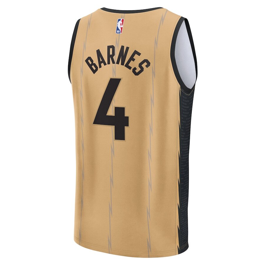 Men's Toronto Raptors Scottie Barnes Gold Jersey