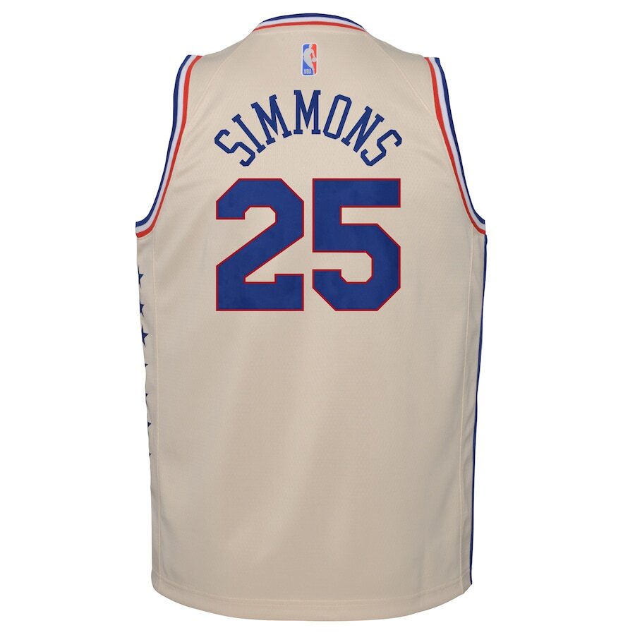 Men's Philadelphia 76ers Ben Simmons Cream Jersey