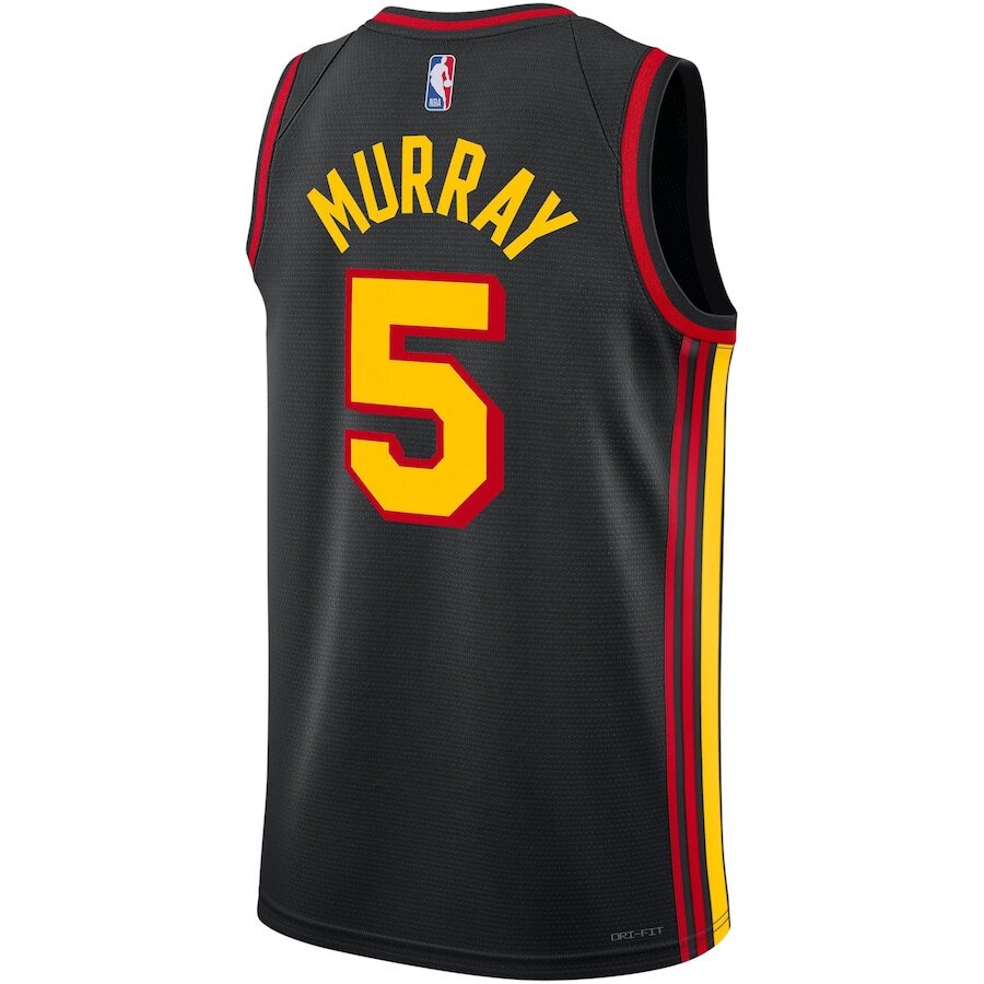 Men's Atlanta Hawks Dejounte Murray Black Jersey